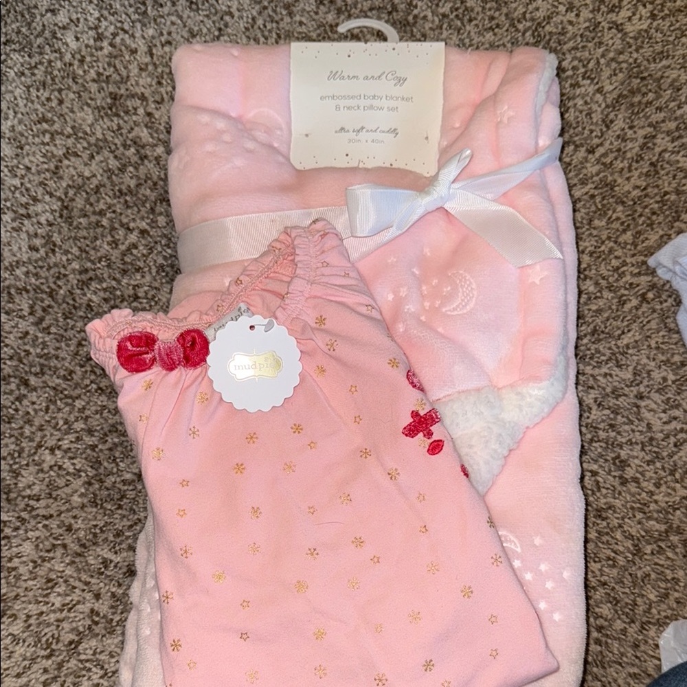 Pink Baby Onesie with Festive Text